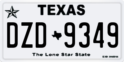 TX license plate DZD9349