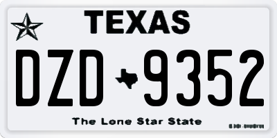 TX license plate DZD9352
