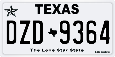 TX license plate DZD9364