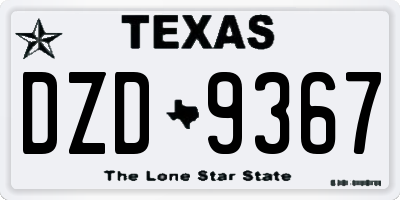 TX license plate DZD9367