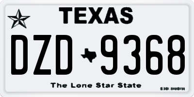 TX license plate DZD9368