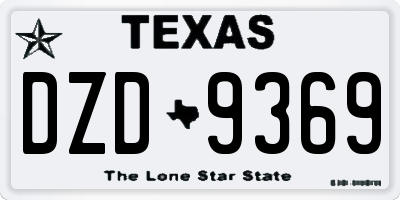 TX license plate DZD9369