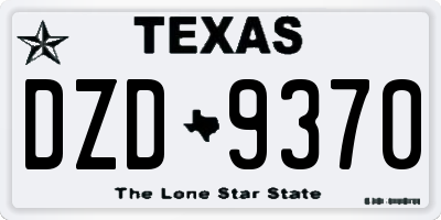 TX license plate DZD9370