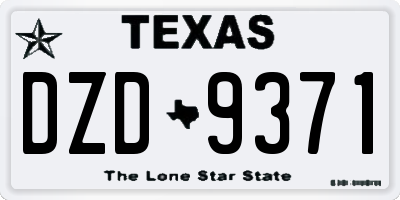 TX license plate DZD9371
