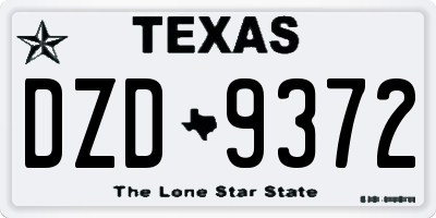 TX license plate DZD9372