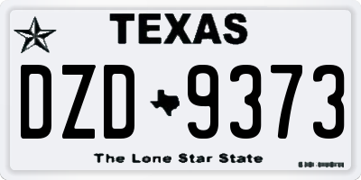 TX license plate DZD9373