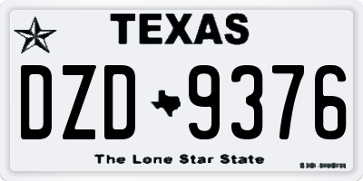 TX license plate DZD9376