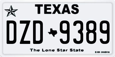 TX license plate DZD9389