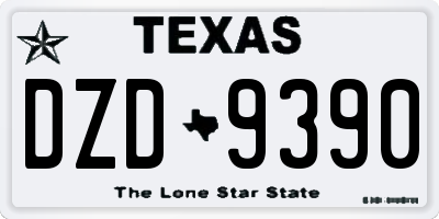 TX license plate DZD9390