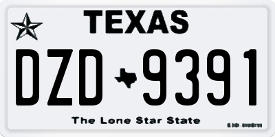 TX license plate DZD9391