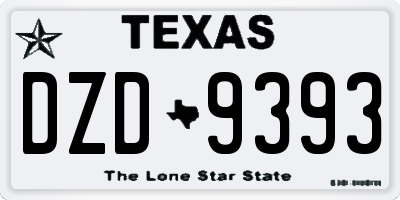 TX license plate DZD9393