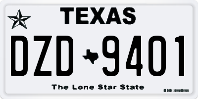 TX license plate DZD9401