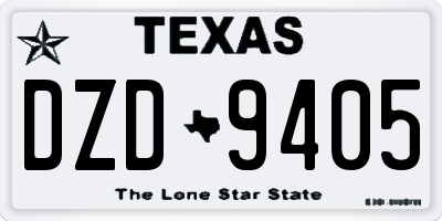TX license plate DZD9405