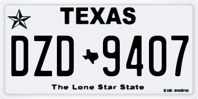 TX license plate DZD9407