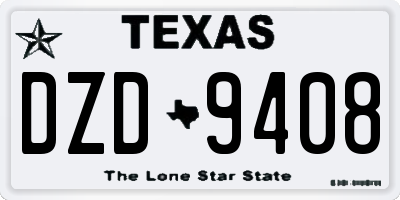 TX license plate DZD9408