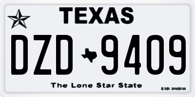 TX license plate DZD9409