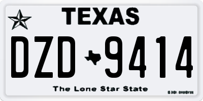 TX license plate DZD9414