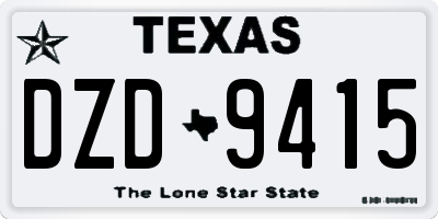 TX license plate DZD9415