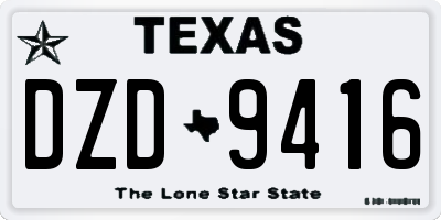TX license plate DZD9416