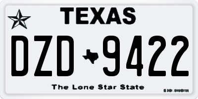 TX license plate DZD9422