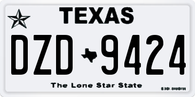 TX license plate DZD9424