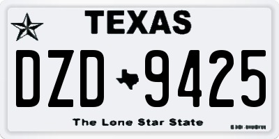 TX license plate DZD9425