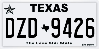 TX license plate DZD9426