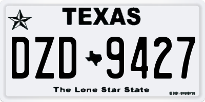 TX license plate DZD9427
