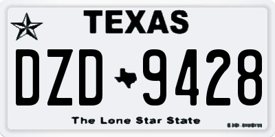 TX license plate DZD9428