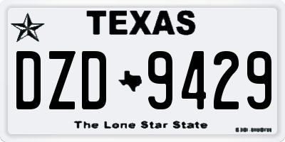 TX license plate DZD9429