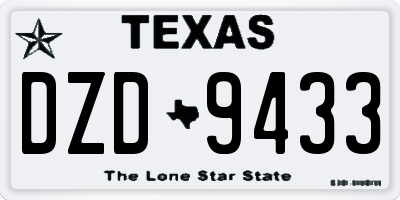 TX license plate DZD9433