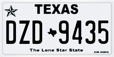TX license plate DZD9435