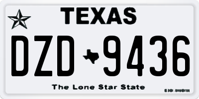 TX license plate DZD9436