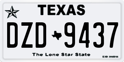 TX license plate DZD9437