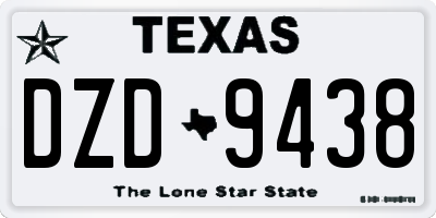 TX license plate DZD9438