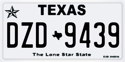 TX license plate DZD9439