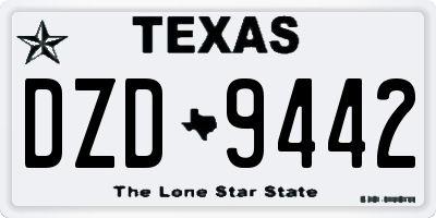 TX license plate DZD9442
