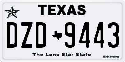 TX license plate DZD9443