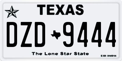 TX license plate DZD9444