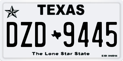 TX license plate DZD9445