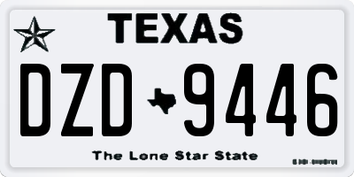 TX license plate DZD9446