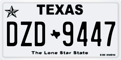 TX license plate DZD9447