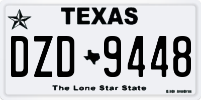 TX license plate DZD9448