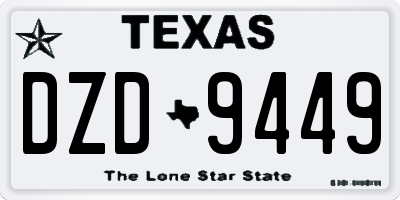TX license plate DZD9449