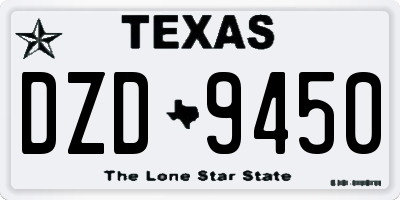 TX license plate DZD9450