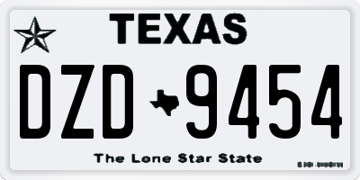 TX license plate DZD9454