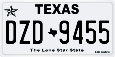 TX license plate DZD9455