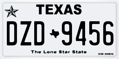 TX license plate DZD9456