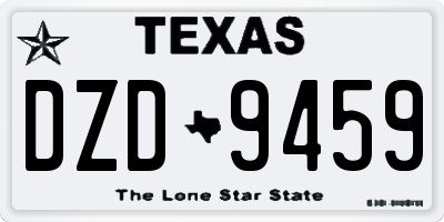 TX license plate DZD9459