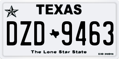 TX license plate DZD9463